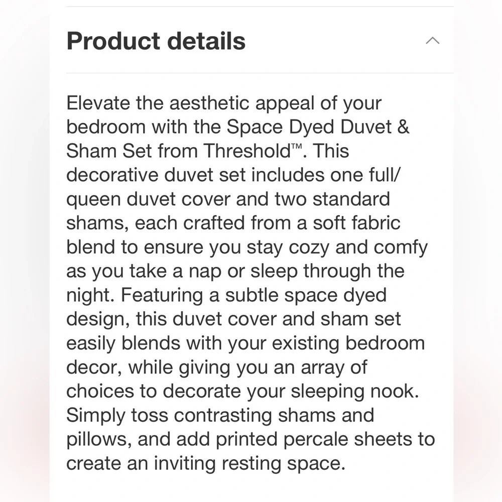 THRESHOLD NWT space dye cotton linen duvet sham set -light gray -full/queen